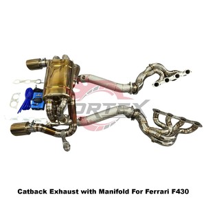 Échappement arrière et collecteurs avec protection thermique Vortex Titanium Valvetronic pour Ferrari F430, amélioration performance style Scuderia SC. - Product Image 4