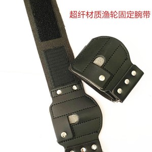 Carrete de pesca tipo slingshot con muñequera de velcro, conjunto de guante de cuero plano de microfibra de 310 mm para carretes de spinning - Product Image 4