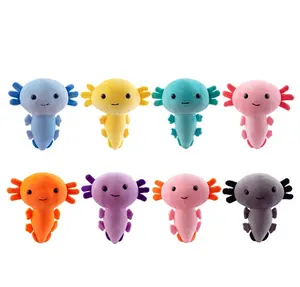 핫 세일 8 팩 박제 도롱뇽 axolotl 봉제 장난감 미니 도롱뇽 동물 axolotl 봉제 장난감 도매