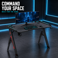 Bureau de Gaming AOR RGB LED ABS Armor 20 Modes BlackSamurai H2 avec Porte-Gobelet, Support Casque, Multiprise 100x60cm Vente en Gros Usine 2026