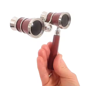 3x25 binocoli per occhiali da Opera in metallo rosso <span class=keywords><strong>Vintage</strong></span> regolabili con manico e telescopio antico - Product Image 2