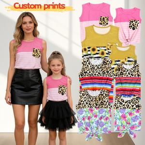 Tenues <span class=keywords><strong>Maman</strong></span> et Moi : T-shirts Débardeurs Personnalisés Imprimés pour <span class=keywords><strong>Maman</strong></span> et Fille, Hauts Décontractés <span class=keywords><strong>Sans</strong></span> Manches - Product Image 1