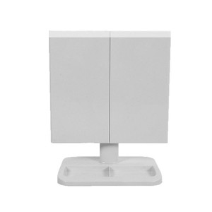 <b>Led</b> <b>Makeup</b> <b>Mirror</b> Rectangular Plastic Folding Touch Switch Battery Powered Home Use Minimalist Design - Product Image 1