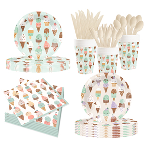 DAMAI - Juego de Vajilla Desechable de Papel Verde para Fiestas Temáticas de Verano, Platos, Vasos, Servilletas para Fiestas Infantiles - Product Image 2