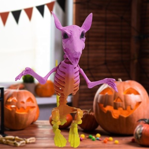 <b>Plastic</b> Halloween Decor <b>Animal</b> Anatomical Teaching Model Multicolor Skeleton Rat Prop for Yard Haunted House Decoration - Product Image 1