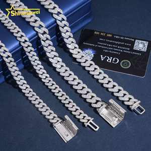 Lisci New Moon 10mm 13mm 2 file a maglie cubane con motivo a catena Moissanite bracciale cubano collana con diamanti Hip Hop - Product Image 6