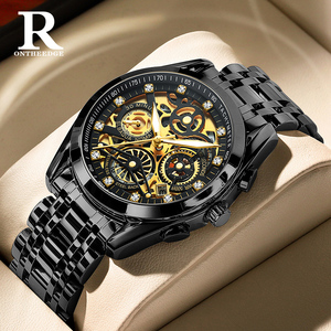 Montre mécanique automatique de luxe <span class=keywords><strong>ONTHEEDGE</strong></span> 068 pour homme, style affaires, acier inoxydable, squelette, date, étanche - Product Image 4