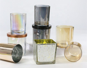 Porte-bougie cylindrique en verre, décoration d'intérieur, pot à bougie en verre coloré - Product Image 3