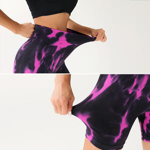 Fitness Gym Shorts Pantalones de verano sin costuras Leggings de cintura alta Ropa deportiva Deporte Short Tie Dye Yoga Shorts para mujeres - Product Image 3