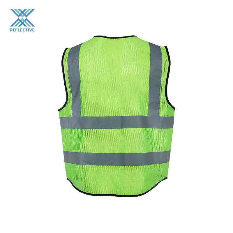 Gilet di sicurezza LX Low MOQ Hi Vis verde con Logo personalizzato gilet di sicurezza riflettente con tasche