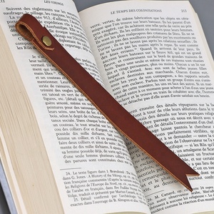 Custom Made Lezen Pagina Marker Soft Vintage Crazy <span class=keywords><strong>Horse</strong></span> Lederen Bladwijzer Met Logo - Product Image 3
