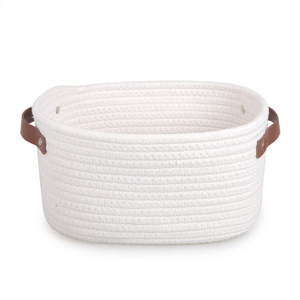 Da xử lý giỏ quà HANDMADE bông sợi dây dệt giỏ giặt Giỏ quần áo đồ chơi trang trí nhà sản phẩm tùy biến - Product Image 1