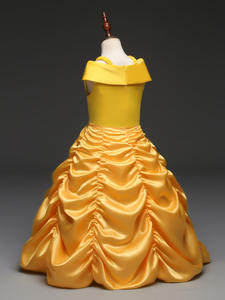 Ecowalson-Robe de princesse pour fille, vêtements de fête pour enfants, pour <span class=keywords><strong>la</strong></span> <span class=keywords><strong>belle</strong></span> <span class=keywords><strong>et</strong></span> <span class=keywords><strong>la</strong></span> bête, bâton magique couronne - Product Image 3