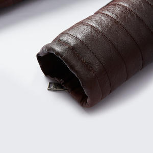 Heren winter motorjas van PU leer met bontkraag, rits, waterdicht, ademend, casual design - Product Image 6