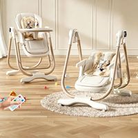 Multifunktionaler Baby-Hochstuhl mit Schaukelfunktion, Robuster Kohlenstoffstahlrahmen, Fernbedienung, Elektrische Babywippe für Neugeborene bis 3 Jahre