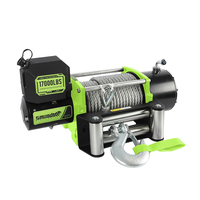 Treuil électrique étanche 12V/24V 17000lbs à fixation par boulons, treuil de sauvetage tout-terrain avec câble de 26M