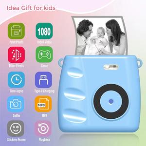 Appareil photo instantané pour enfants, appareil photo numérique à impression thermique, écran 2,4', 1080P, appareil photo pour enfants, jouet, jeu, musique, cadeau - Product Image 5