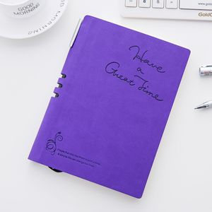 Cuadernos de escritura caligráficos universitarios al por mayor colorido A5 diario barato a granel Moleskin Pu cuero Flip up diario estudiante - Product Image 5