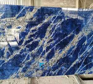 Dalle de marbre Azul Bahia de qualité supérieure, pierre naturelle à veines bleues pour la décoration des murs et des sols des halls d'hôtel, découpe sur mesure - Product Image 6