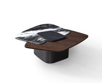 Ensemble de tables basses en bois minimalistes irrégulières pour salon et chambre à coucher