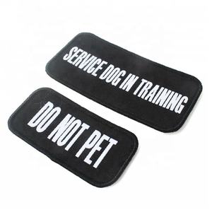 フックアンドループ粘着バッジ工場カスタムサービス犬の名前ロゴペット服の織りパッチ - Product Image 4