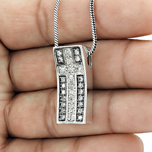 Fashionable Design <b>Sterling</b> 925 <b>Silver</b> Jewelry Unique Style White Cubic Zircon Paved Charm's Pendant Unisex <b>Necklace</b> Wholesale - Product Image 2
