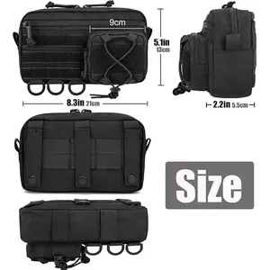 Pochette EDC 1000D, sac organisateur Molle, pochette à outils EDC, pochette modulaire horizontale, sac de ceinture extérieur, sac banane de chasse EMT - Product Image 2