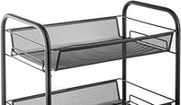 Chariot de Rangement Roulant de Cuisine à 4 Niveaux en Fer avec Revêtement par Poudre, Étagère Amovible, Petit Chariot de Service