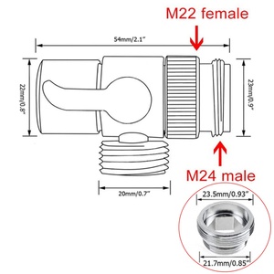 Male 24mm X G1/2 Male Hose Thread Connector Bathroom Washing Machine Faucet Aerator <b>Adapter</b> Diverter Valve - Product Image 2