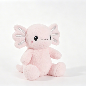 Peluche de Axolotl Rosa Personalizado, Peluche Suave y Esponjoso de Axolotl Sentado con Bragas Plateadas Brillantes y Ojos de Corazón - Product Image 2