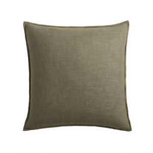 Hot Sell Double Sided 100% Linen Solid Natural Decoration <b>Throw</b> Pillow Sham Cushion Case Soft Pillow Cover From <b>Indian</b> Supplier - Product Image 1