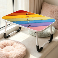 Bureau d'ordinateur portable pliable et réglable en bois, table de lit antidérapante pour l'étude et le travail à domicile