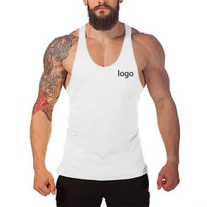 OEM Summer Cotton O-Neck <b>Vest</b> for <b>Men</b> Custom Logo Fitness Bodybuilding Sportswear Breathable <b>Gym</b> Clothes Stringer Tank Top - Product Image 3