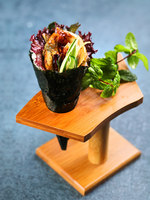 Rak Sushi Silinder Bambu Ramah Lingkungan - Tempat Temaki Jepang Motif Bunga Aman untuk Mesin Cuci Piring Dekorasi Pesta Pernikahan