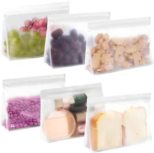 Bolsas de Plástico Reutilizables Ecológicas con Cierre Hermético y Válvula para Almacenar Alimentos para Bebés, Refrigerios, Frutas y Verduras - Product Image 1