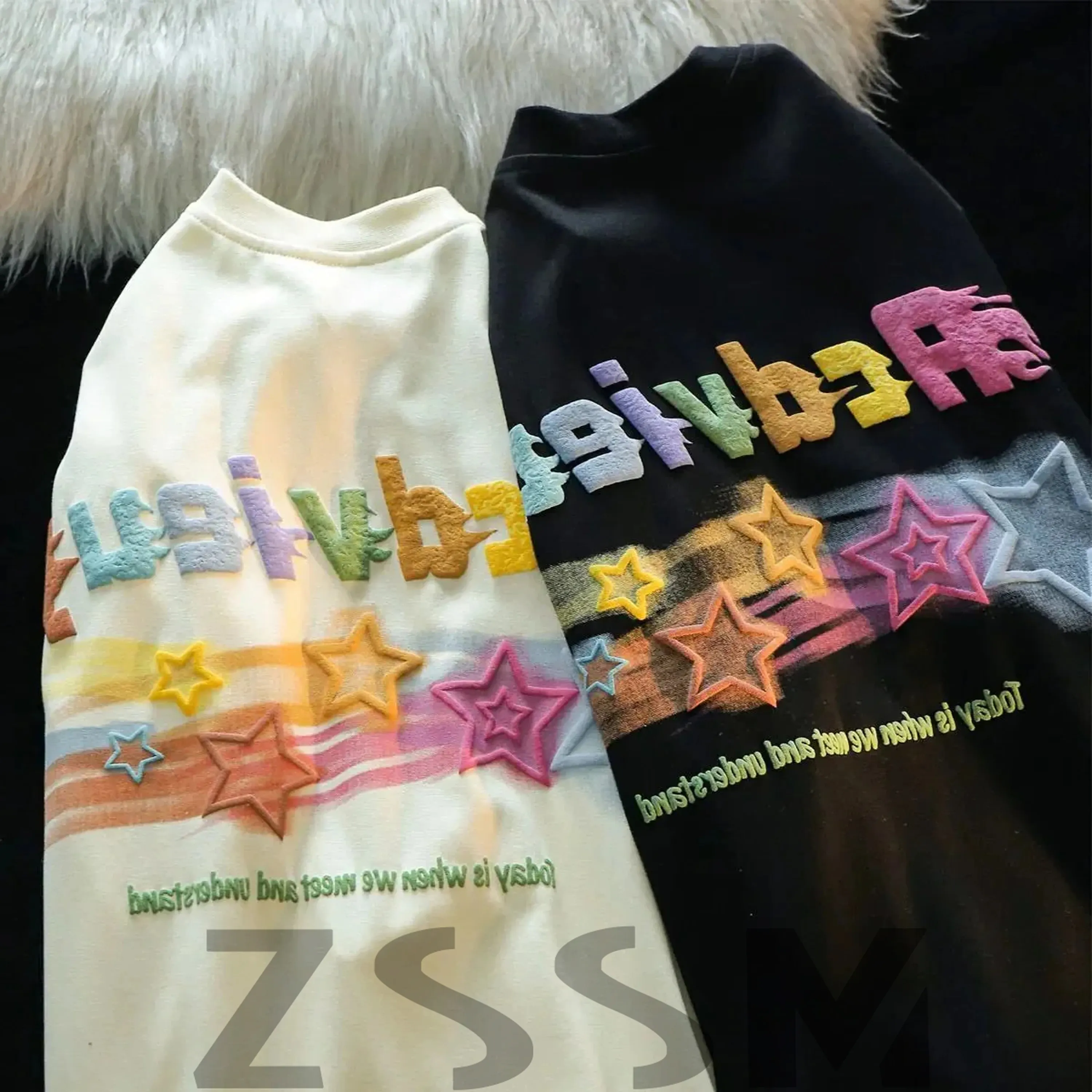 ZSSM Custom heat transfer on garment puff soft high quality t shirt women