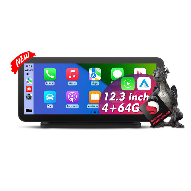 Topnavi NEW 12.3 Inch Portable Universal Car Multimedia Player FM AM GPS 4G 64G Wireless Carplay Touch Screen Android Car Radio