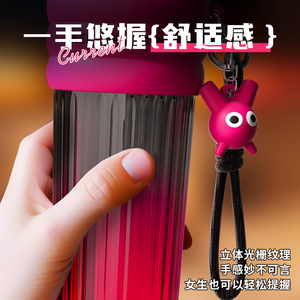 Bouteille d'eau d'été portable de grande capacité pour les étudiants Niveau d'apparence élevé Double tasse de paille à boire Tasses à bec en plastique durables - Product Image 3