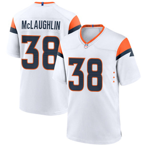 2026 Denver Jersey Custom American Football Shirts Gestikte Geborduurde Jeugd Uniformen Sportkleding met Logo's Wit - Product Image 6