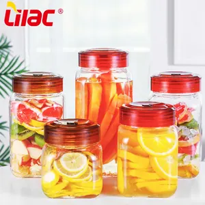 Lilas BSCI SGS LFGB 900ml 1000ml 1300ml 1500ml 1700ml 2400ml pot de fermentation de cornichon en verre chinois avec valve de dégagement d'air