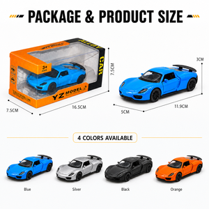 Modellino in Scala <span class=keywords><strong>1</strong></span>:36 della Supercar Mini 918 Spyder, Auto Giocattolo in Lega Pressofusa con Porte Apribili e Funzione Pull-Back - Product Image 5