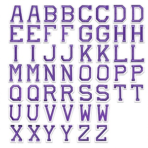 Wholesale 5cm Tall English Letter Canvas Iron-<b>On</b> Embroidery Patches for Jackets and Hoodies - Product Image 1