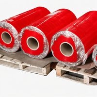 Pita Transfer Termal Merah Unik Anti Gores 110mm*200m untuk Hadiah Ulang Tahun Berwarna Putih
