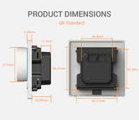 Bouton de commande Thermostat Commutateur Contrôle intelligent Refroidissement Chauffage Smart KNX Interrupteur mural Smart UK Standard Home Hotel Type
