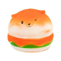 Modèle de burger réaliste à remontée lente, jouet anti-stress en caoutchouc pour bureau, décompression, nouveauté, cadeau pour filles