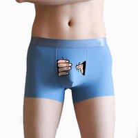 Caleçon Boxer Personnalisé pour Adulte, Motif Lettres Drôles et Amusantes, Taille Mi-Haute, en Coton Tricoté Respirant, Impression Numérique, Été