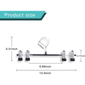 Stainless Steel Multifunctional Pants Rack <b>Hangers</b> for Wardrobe and Bathroom Storage - Product Image 4