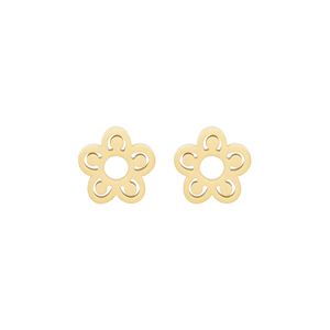 Genuine 18K Gold Plated Stainless Steel Cute Flower <strong>Stud</strong> <strong>Earrings</strong> Women Girls - Product Image 5