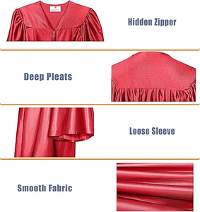 ชุดครุยสีแดงเงาพร้อมพู่ห้อย ปี 2026 สำหรับโรงเรียนมัธยม มหาวิทยาลัย และปริญญาตรี - Product Image 3