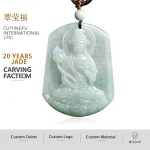 Colgante de Jadeíta Natural de Myanmar Mahasthamaprapta, Estilo Chino UNISEX, Diseño Original, Regalo con Certificado de Tasación GY35 - Product Image 1